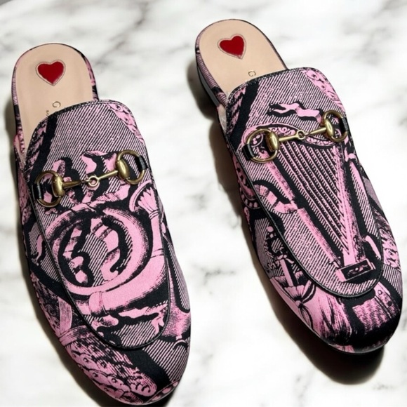 Gucci Shoes - GUCCI Saint Romain Princetown Horsebit Mules Slides Pink EU 36 US 6